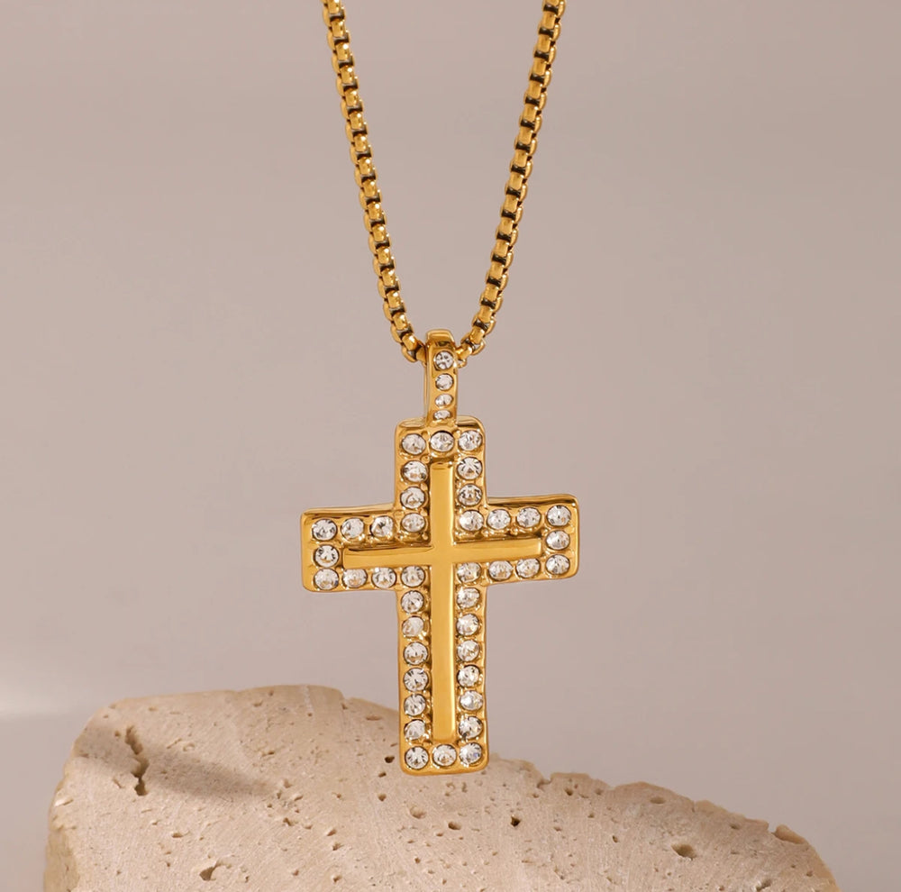 14K Gold Cross Necklace - Humble Legends Jewelry 