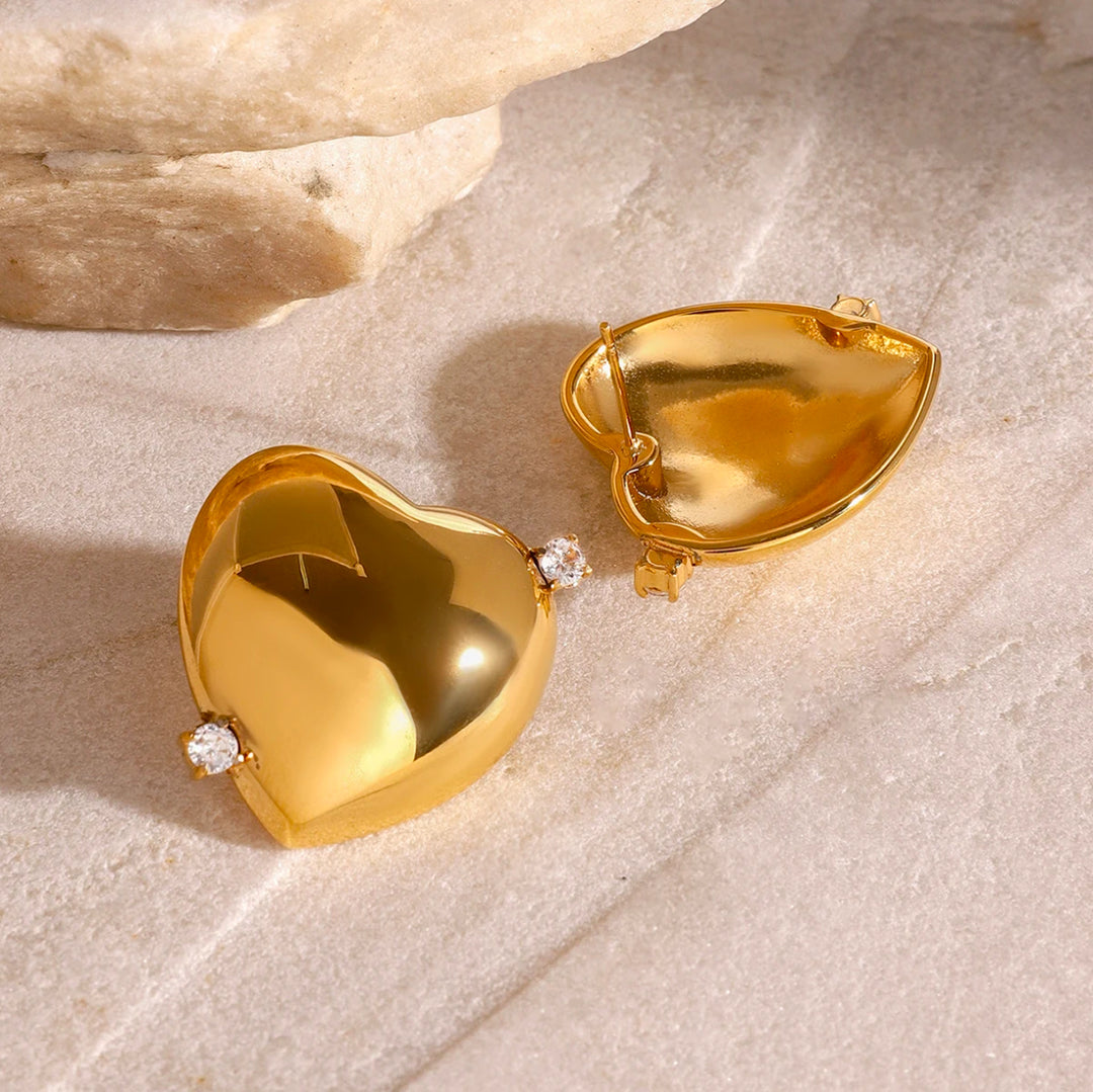 Gold Heart Earrings - Humble Legends Jewelry