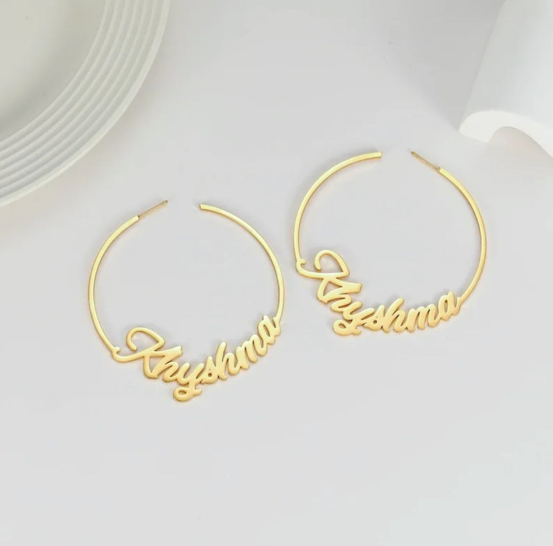 Personalized Name Hoop Earrings - Humble Legends