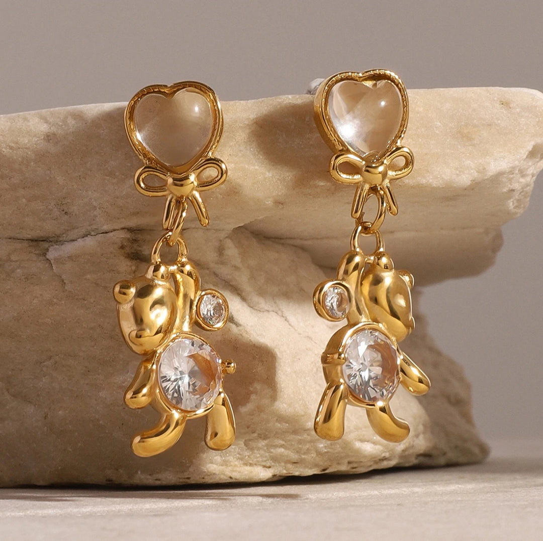 18K Gold Teddy Bear Earrings - Humble Legends Jewelry