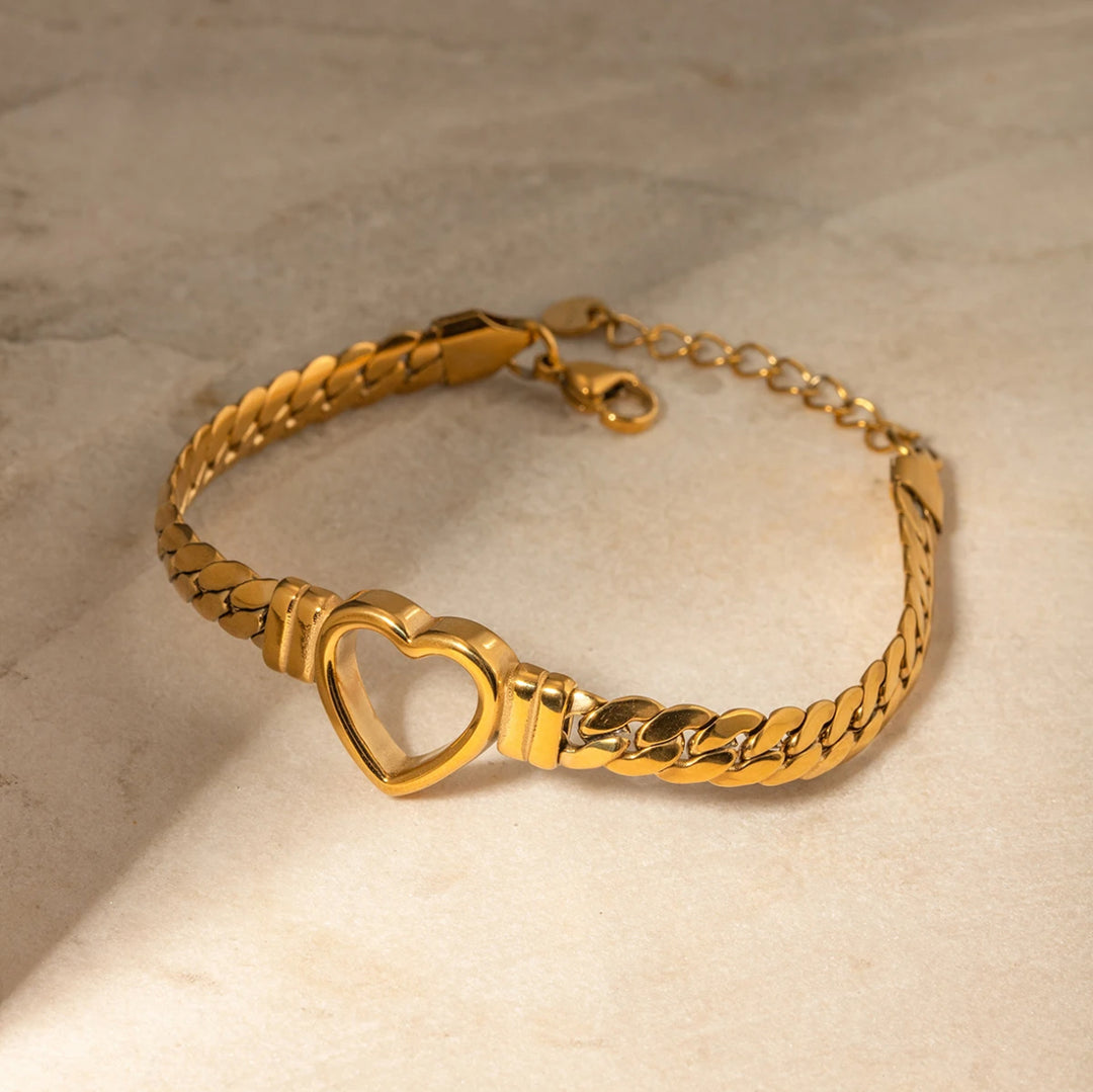 18K Gold Heart Bracelet - Humble Legends Jewelry