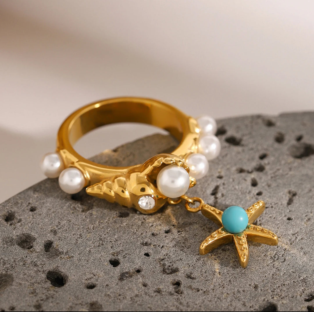 Starfish Pearl Ring - Humble Legends Jewelry