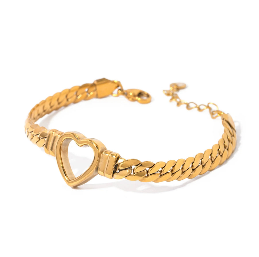 18K Gold Heart Bracelet - Humble Legends Jewelry