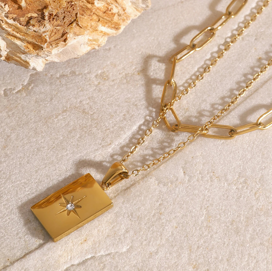 18K Gold Layer Necklace With Star Pendant - Humble Legends