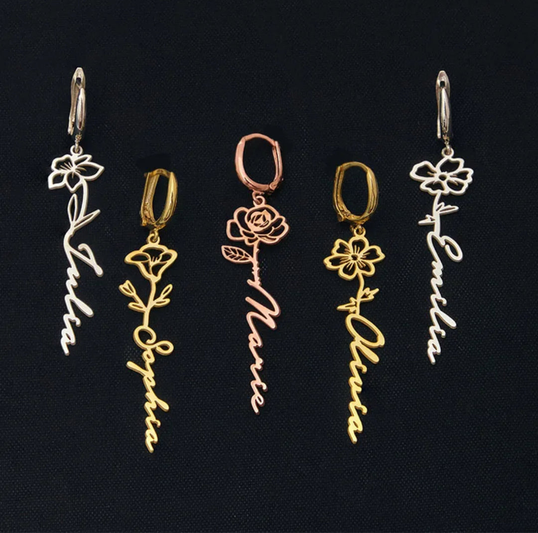 Flower Name Earrings - Humble Legends