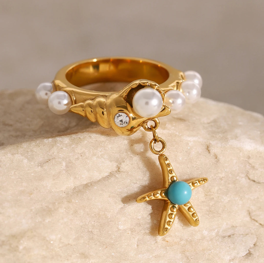 Starfish Pearl Ring - Humble Legends Jewelry