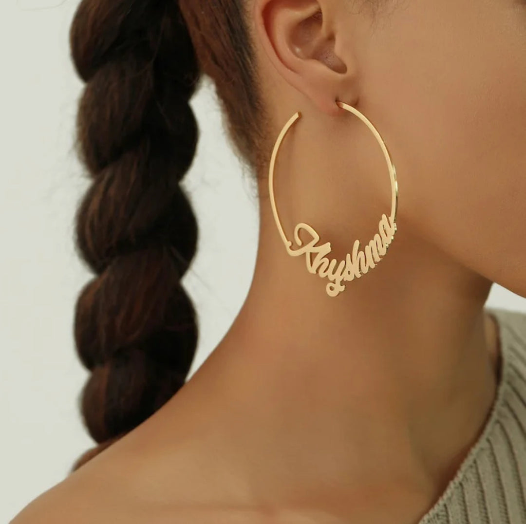 Personalized Name Hoop Earrings - Humble Legends