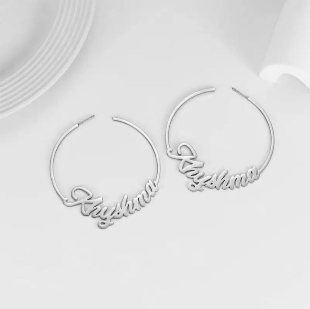 Personalized Name Hoop Earrings - Humble Legends