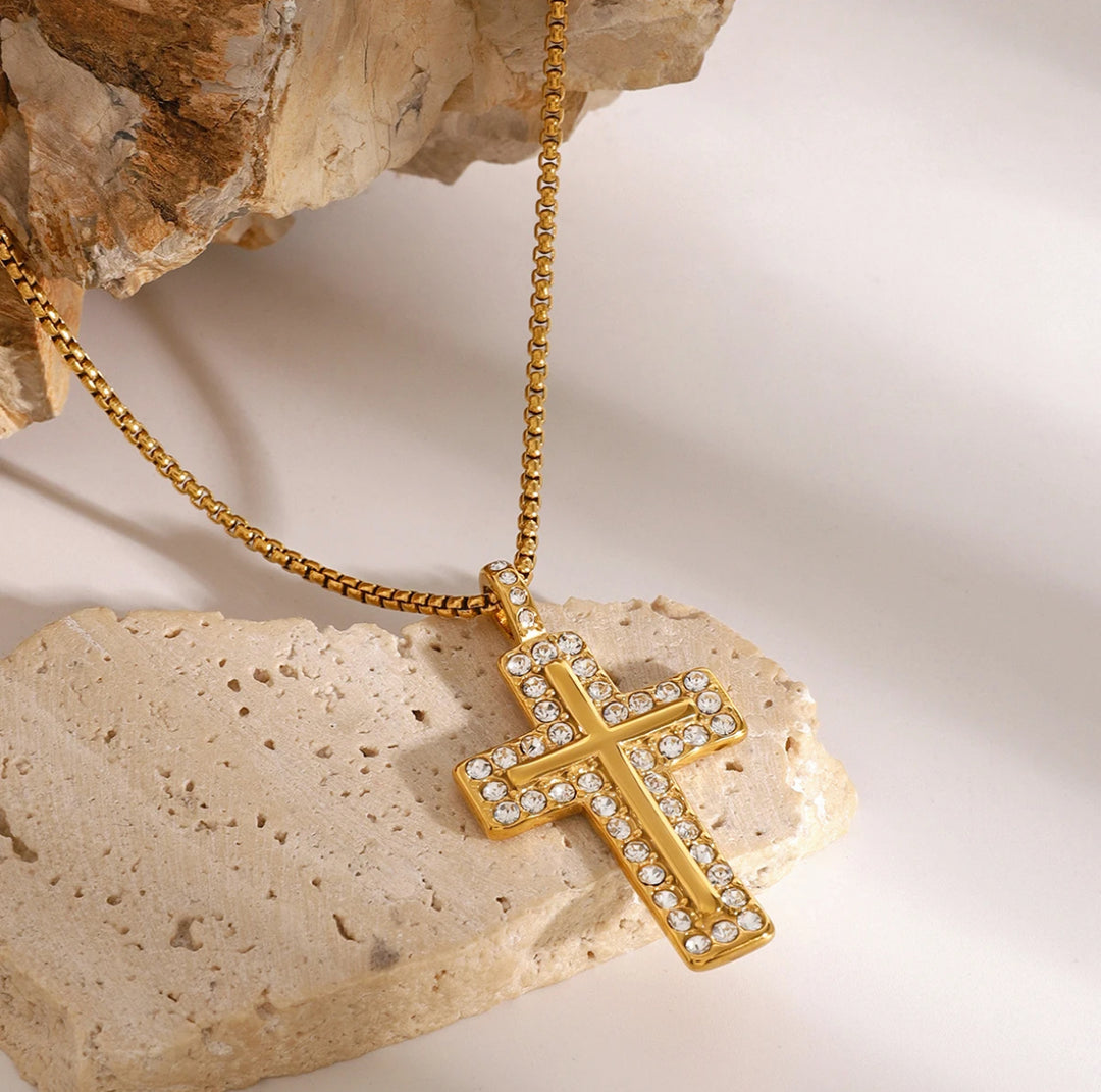 14K Gold Cross Necklace - Humble Legends Jewelry 