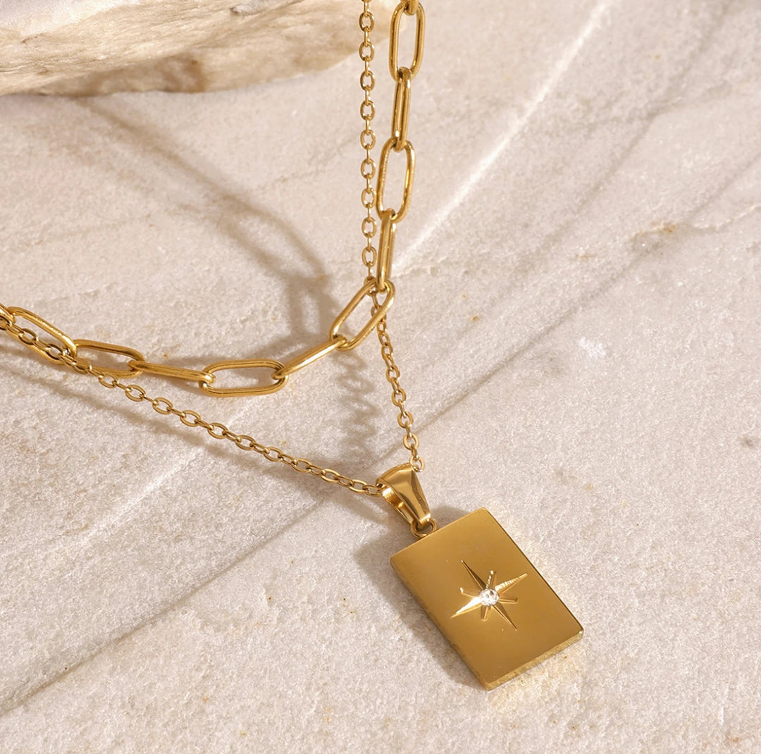 18K Gold Layer Necklace With Star Pendant - Humble Legends