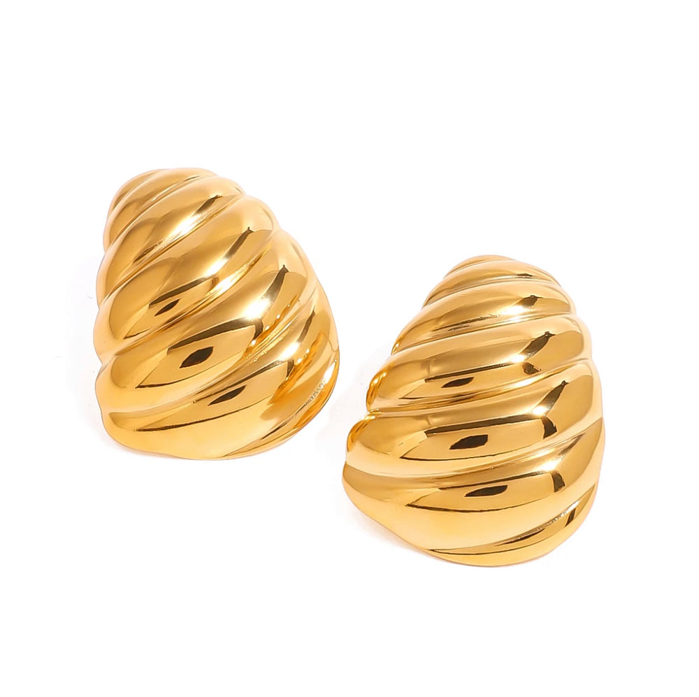 Ribbed Chunky Gold Earrings - Humble Legends Jewelry