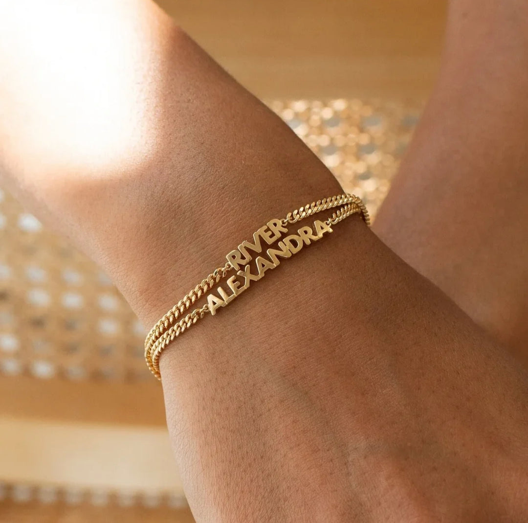 Gold And Silver Name Bracelet