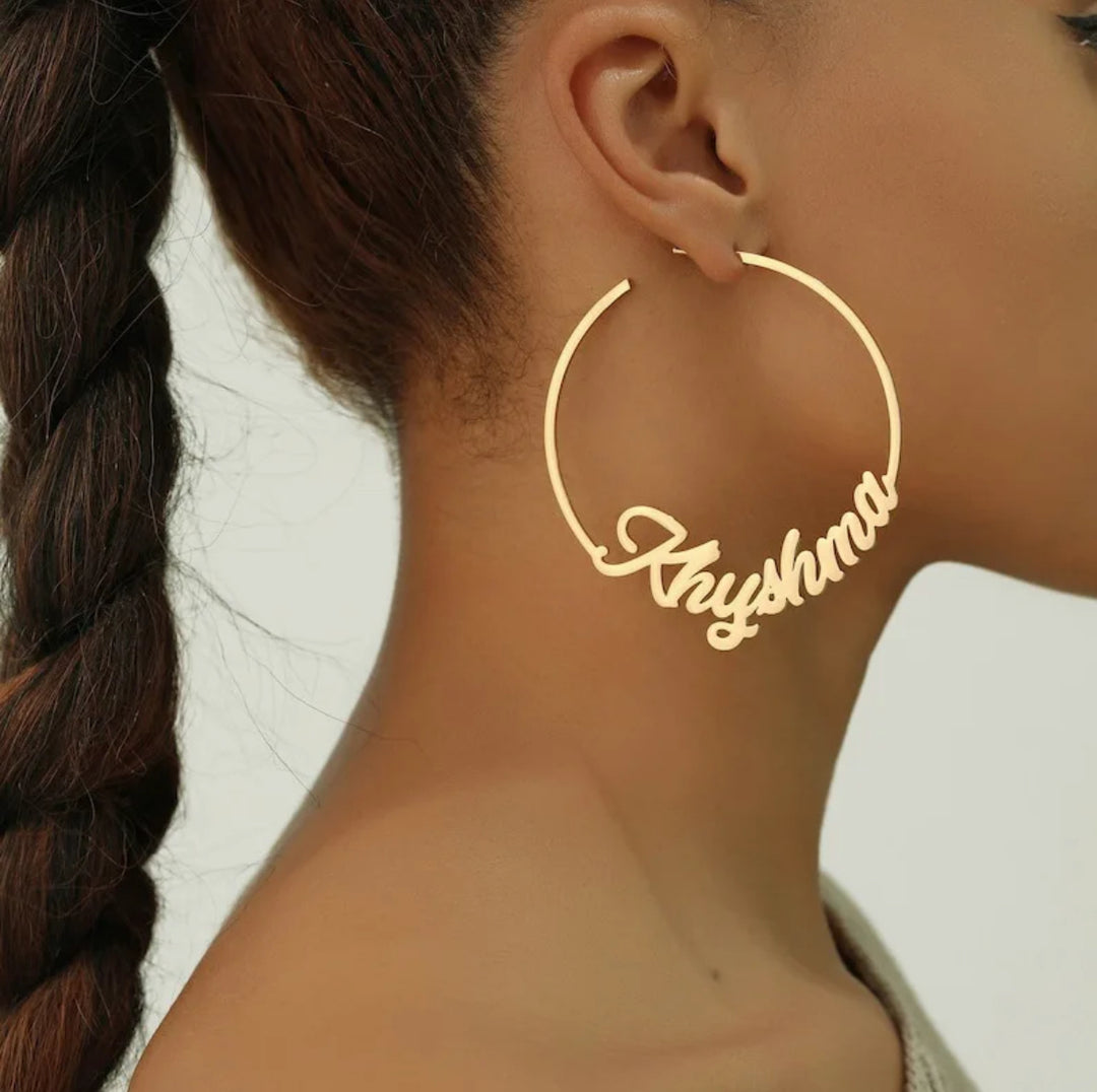 Personalized Name Hoop Earrings - Humble Legends