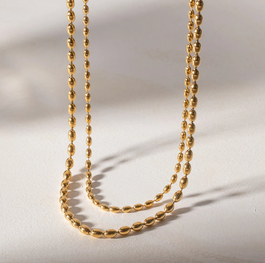 Double Layer Gold Bead Necklace - Humble Legends Jewelry