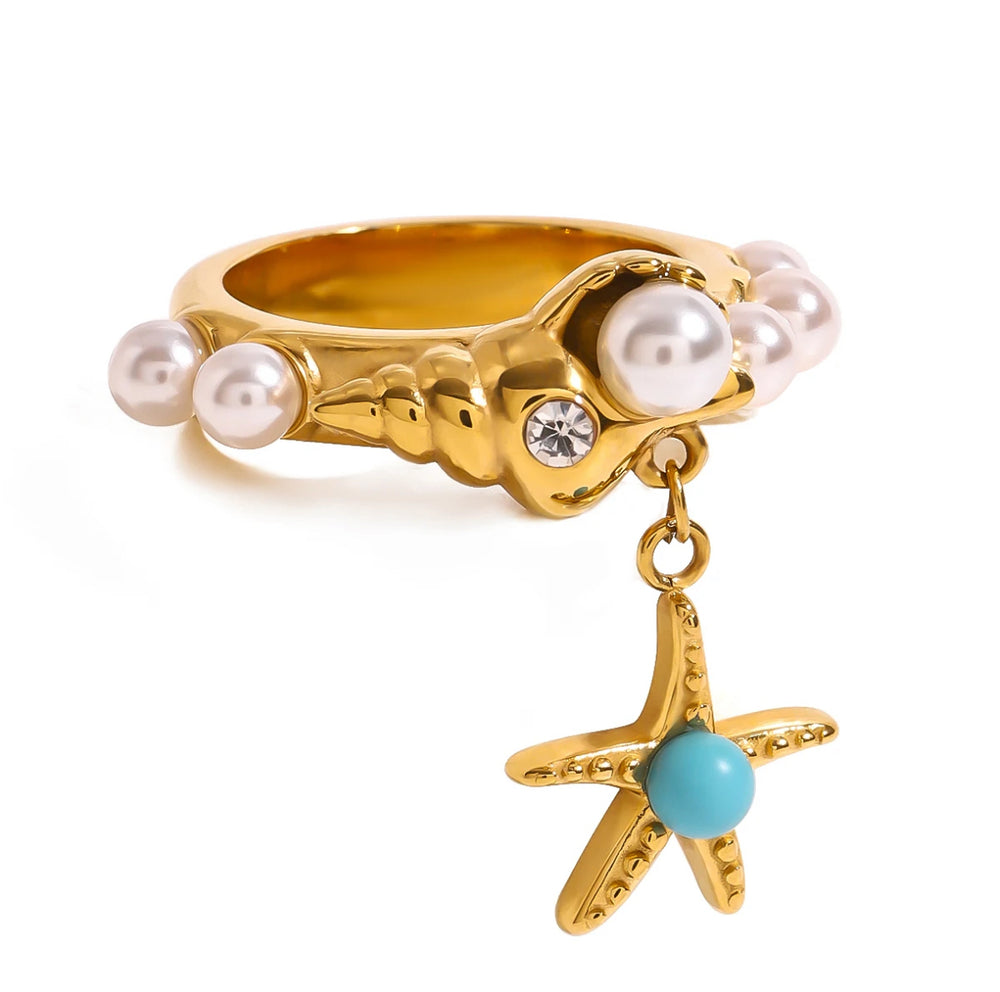 Starfish Pearl Ring - Humble Legends Jewelry