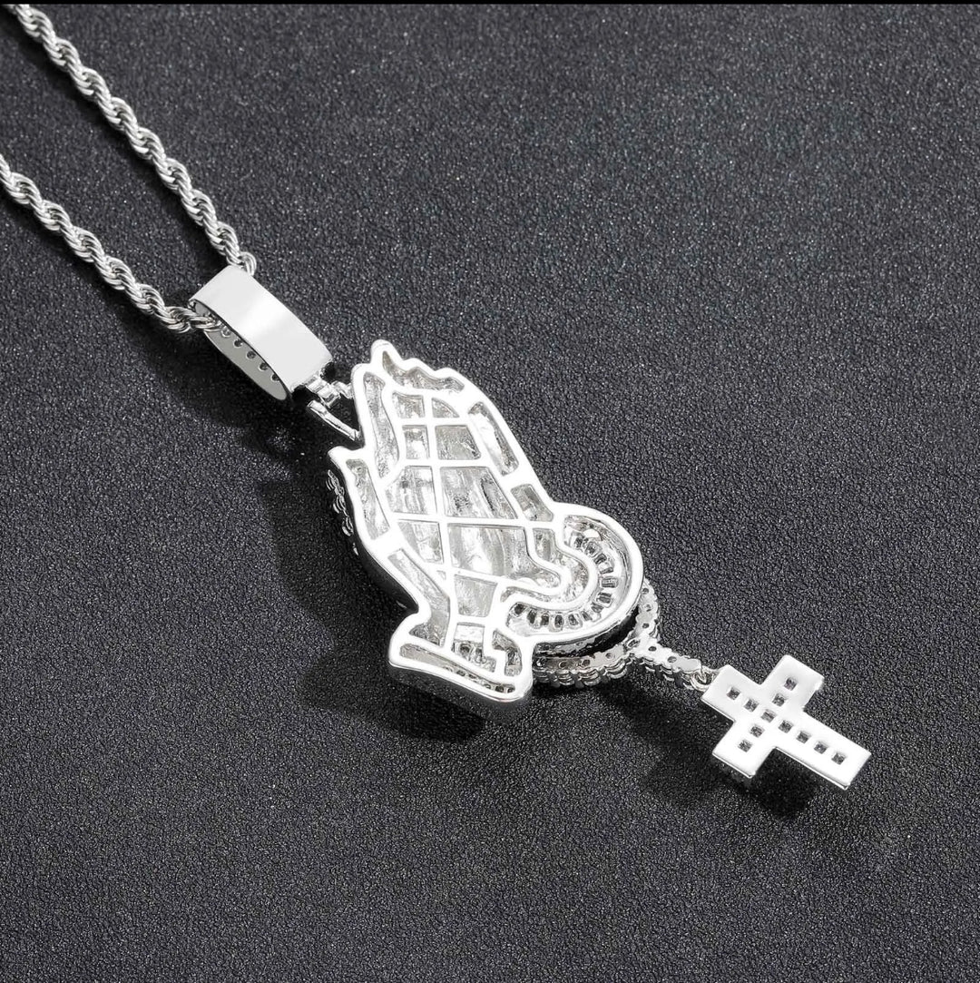 Praying Hands Cross Pendant Necklace - Humble Legends 