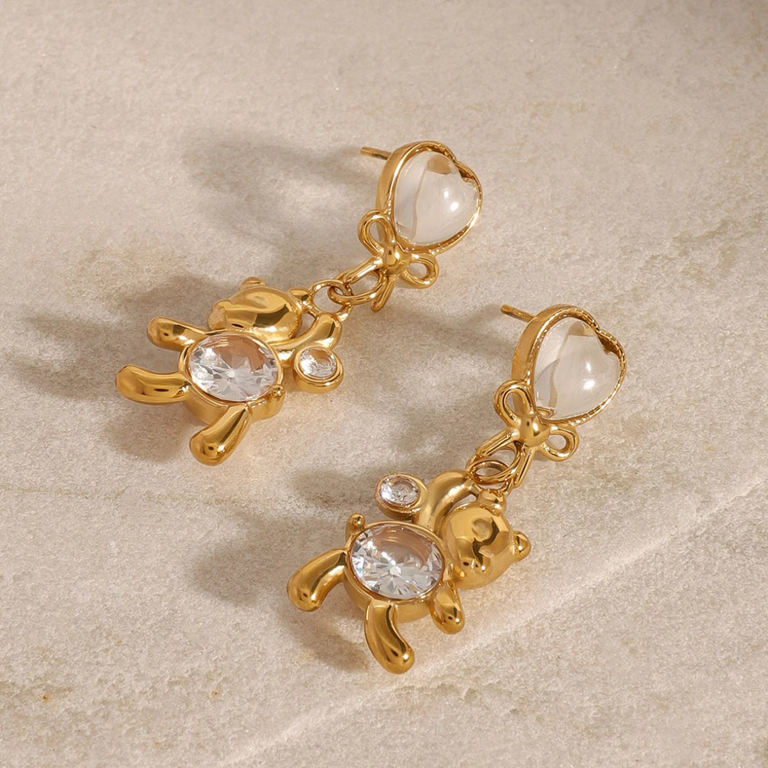 18K Gold Teddy Bear Earrings - Humble Legends Jewelry