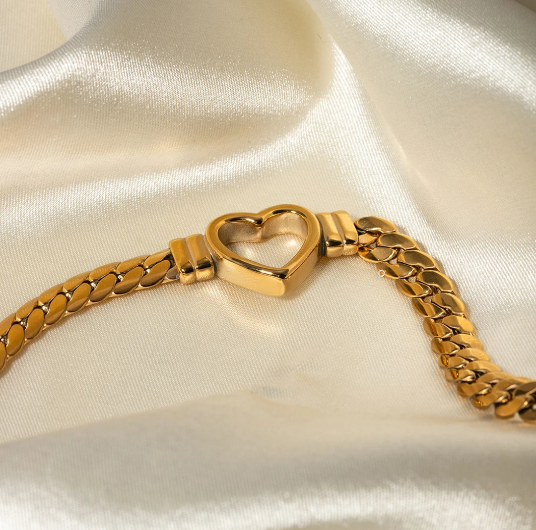 18K Gold Heart Bracelet - Humble Legends Jewelry