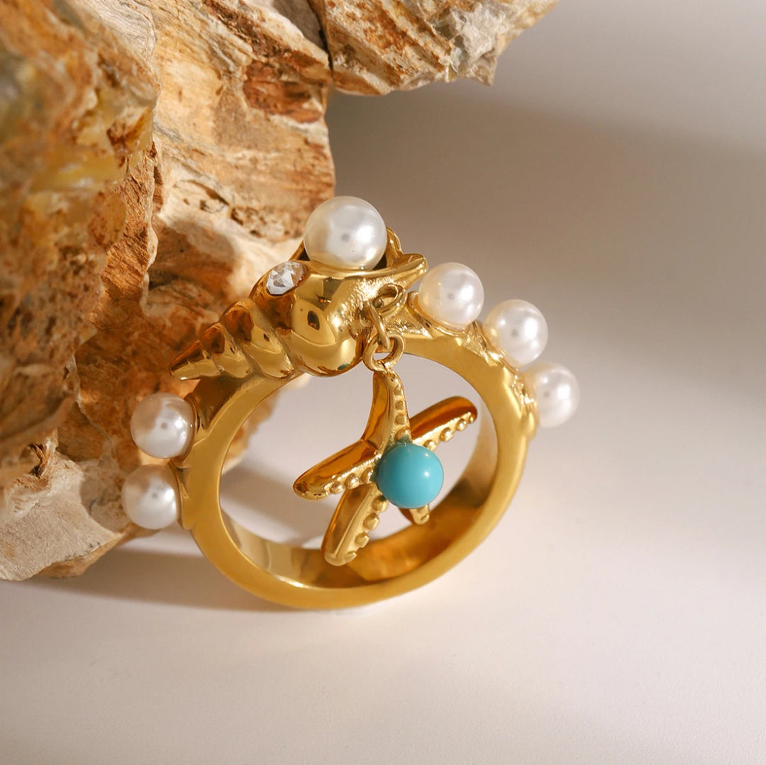 Starfish Pearl Ring - Humble Legends Jewelry