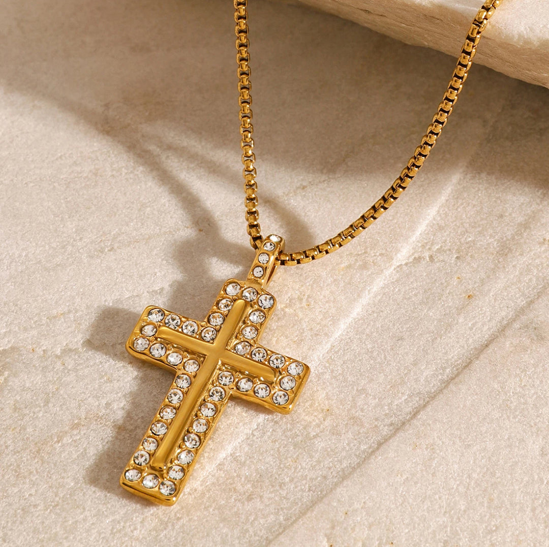 14K Gold Cross Necklace - Humble Legends Jewelry 