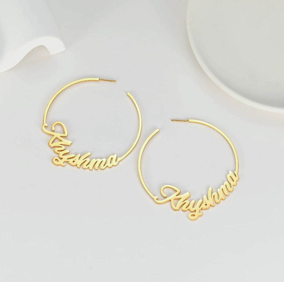 Personalized Name Hoop Earrings - Humble Legends