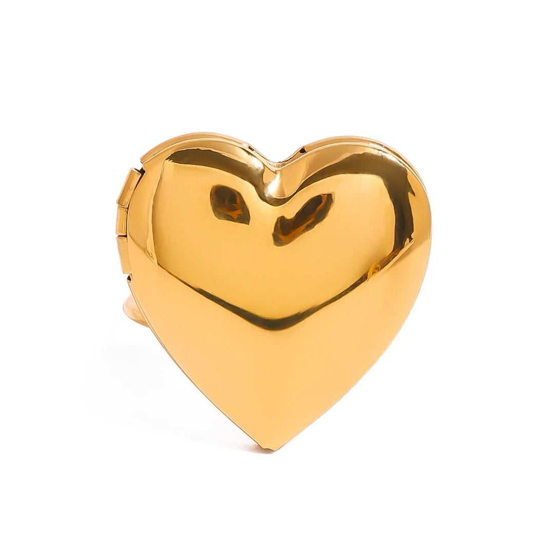 18K Gold Heart Open Ring - Humble Legends Jewelry