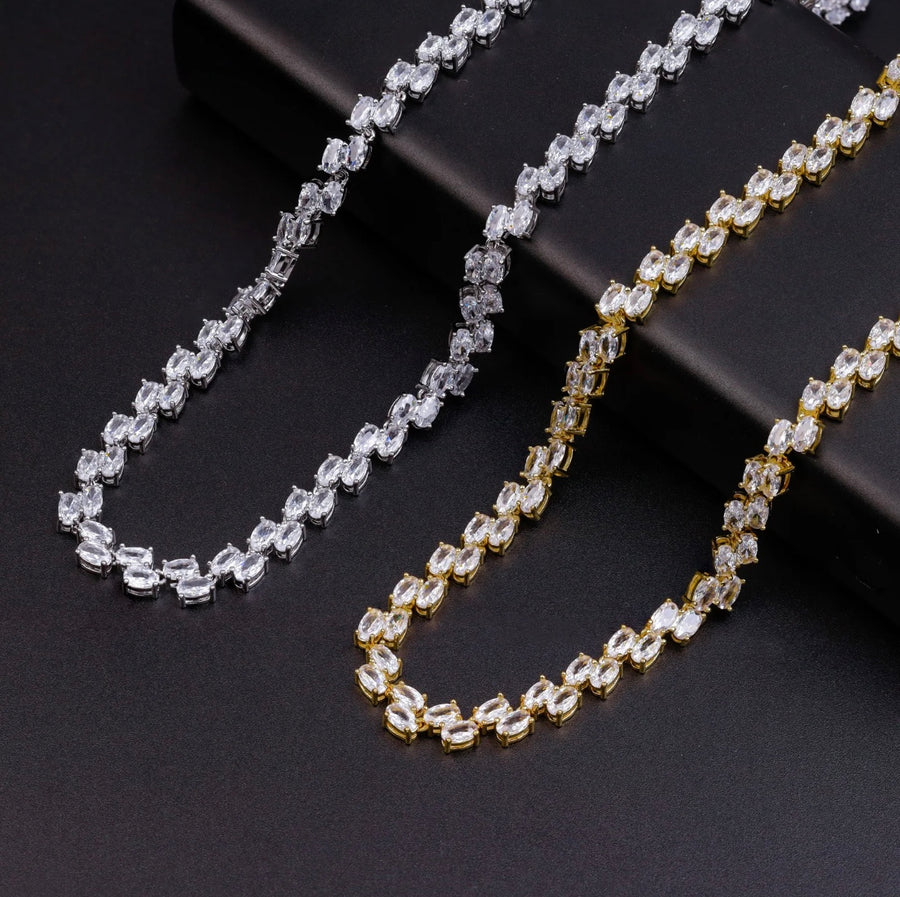 Zircon Cluster Tennis Chain & Bracelet - Humble Legends