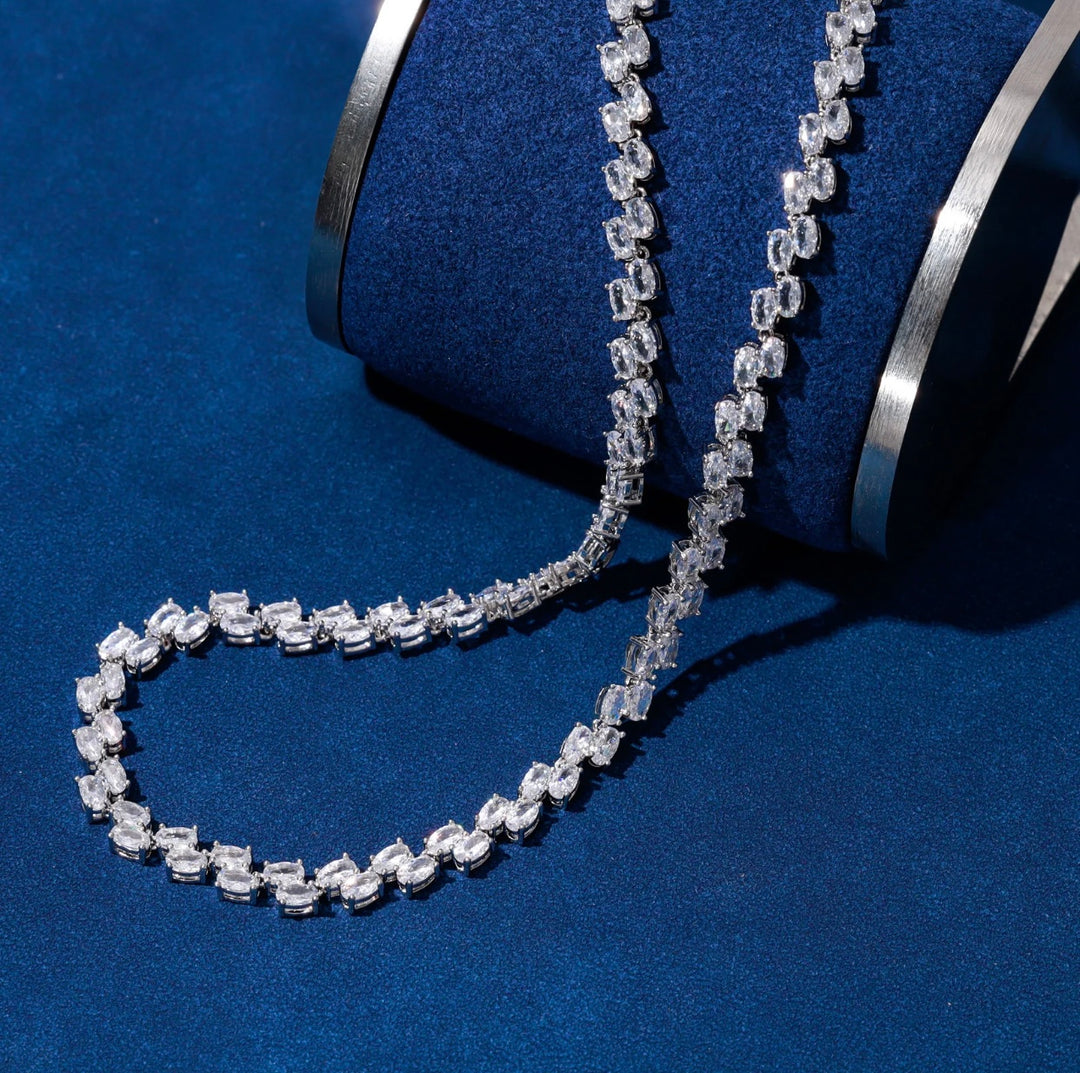 Zircon Cluster Tennis Chain & Bracelet - Humble Legends