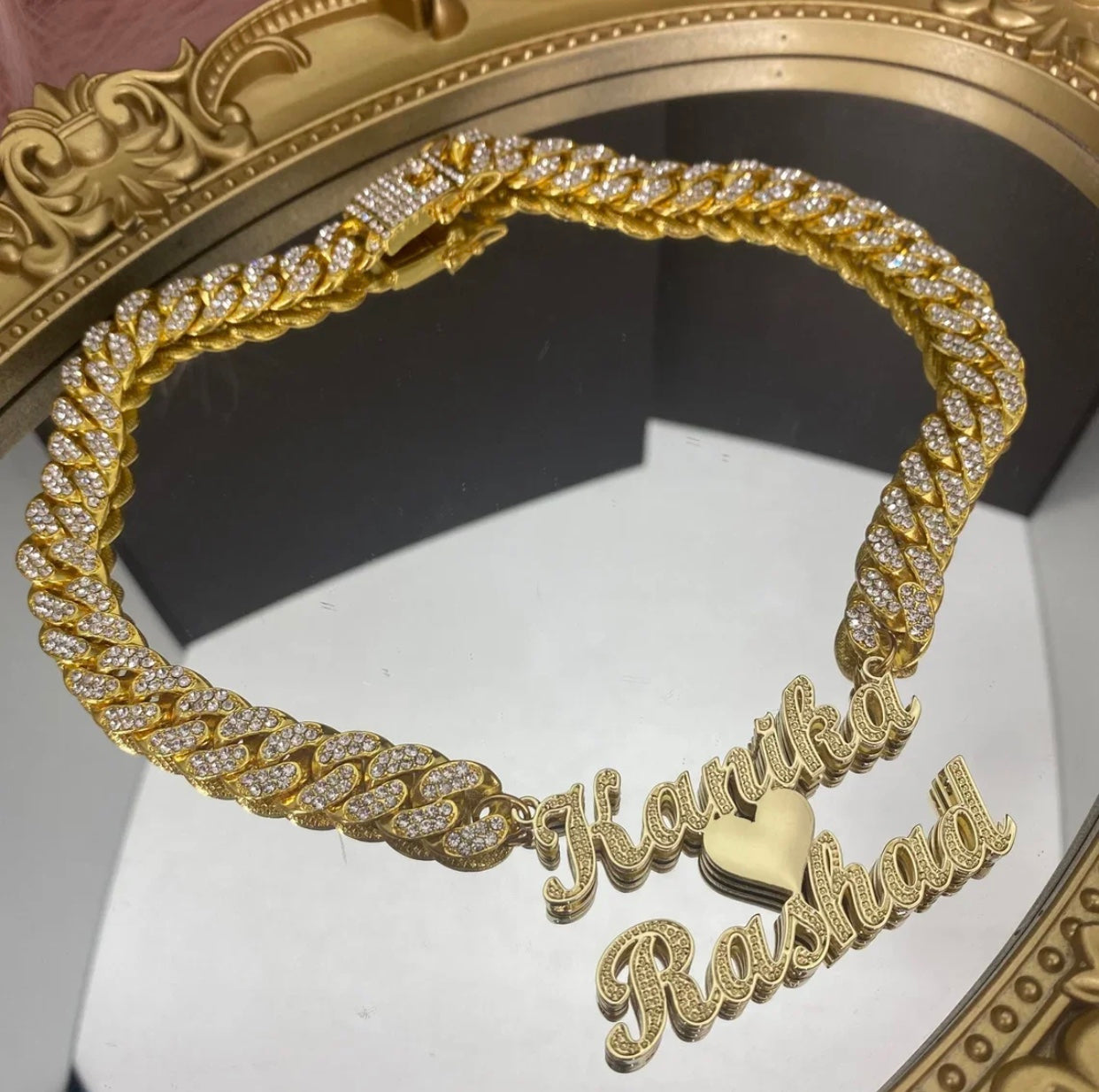 Double plated sales name chain