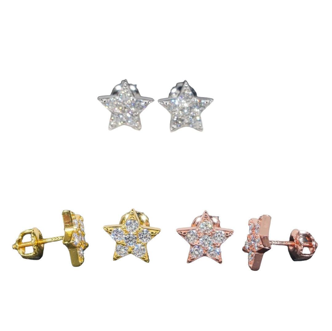 Moissanite 5-Point Star Earrings - Humble Legends