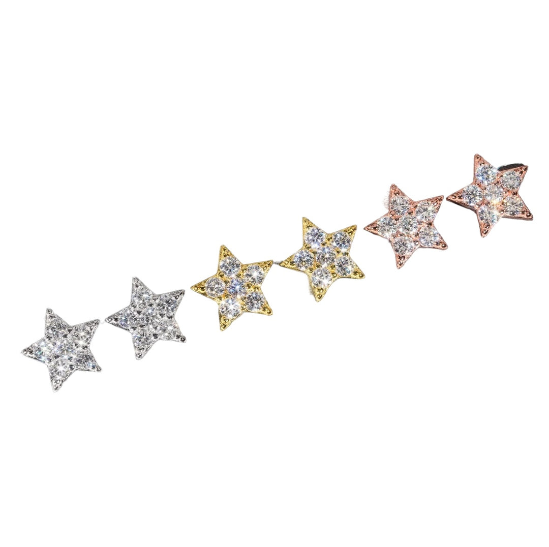 Moissanite 5-Point Star Earrings - Humble Legends