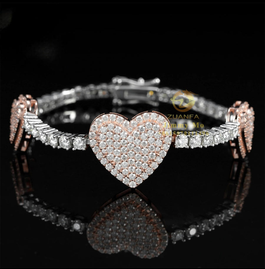 Moissanite VVS1 Tennis Heart Bracelet - Humble Legends