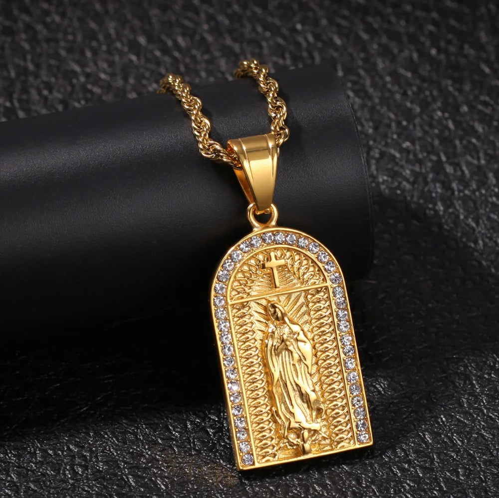 Virgin Mary Gold Pendant - Humble Legends