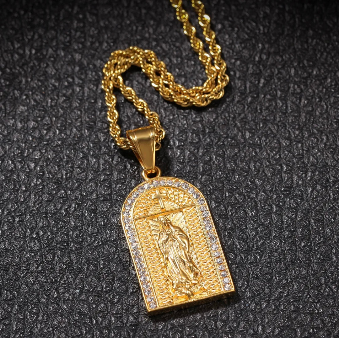 Virgin Mary Gold Pendant - Humble Legends