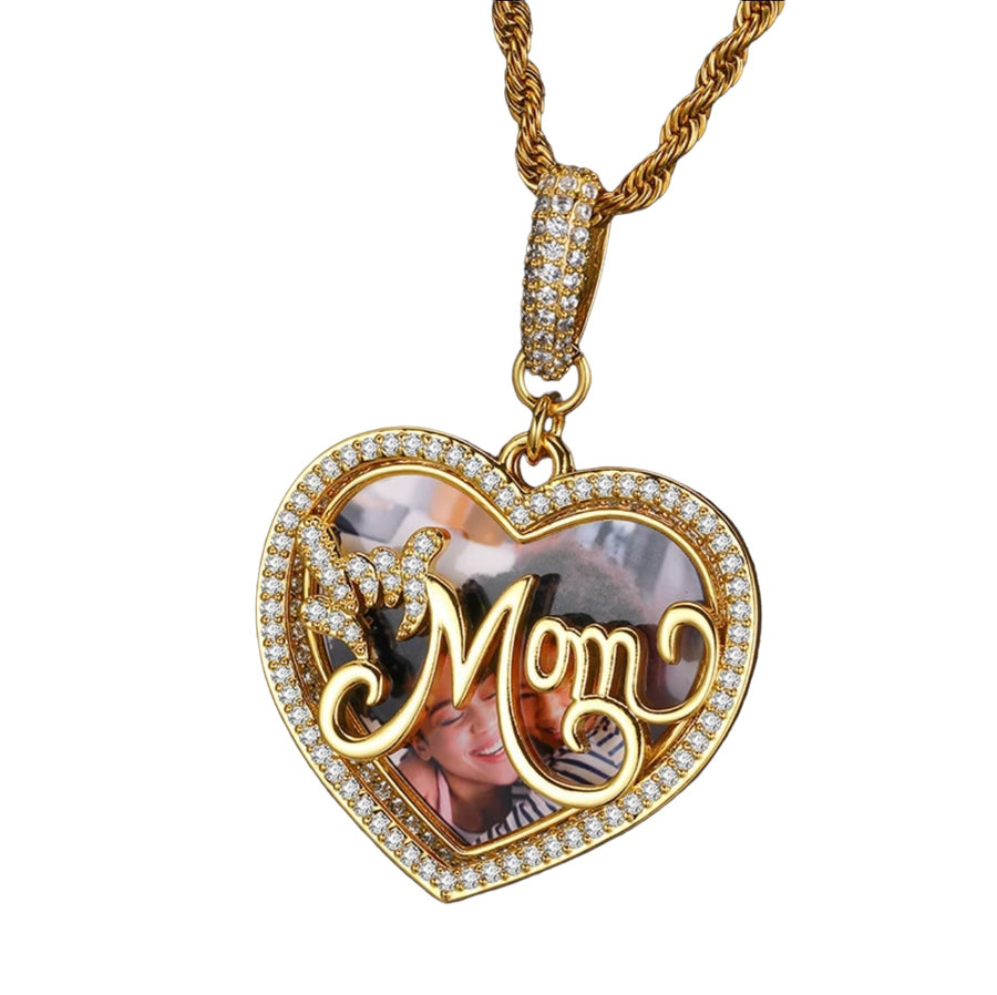 Mom Heart Photo Necklace - Humble Legends