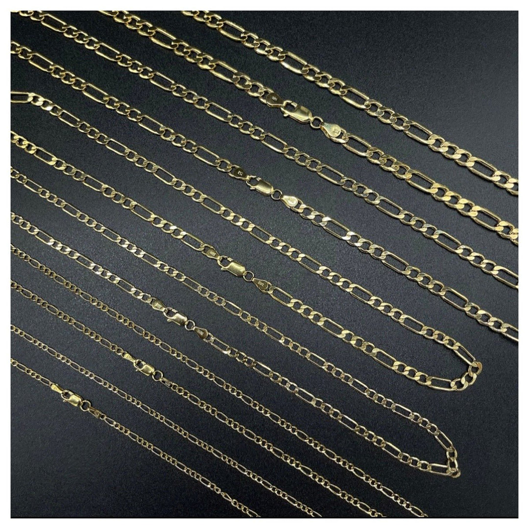 14K Gold Figaro Chain Necklaces - Humble Legends