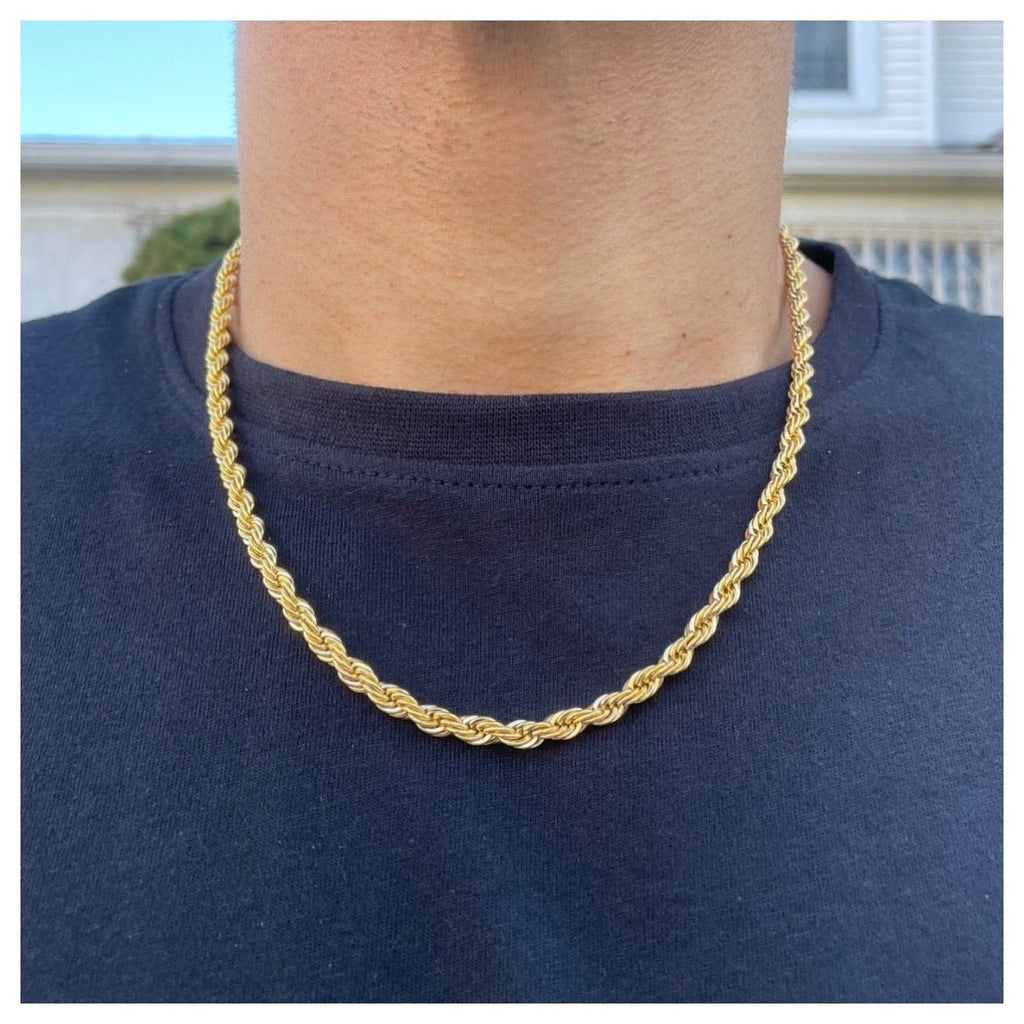 18k gold men's rope shop chain