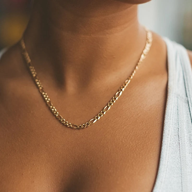 14K Gold Figaro Chain Necklaces