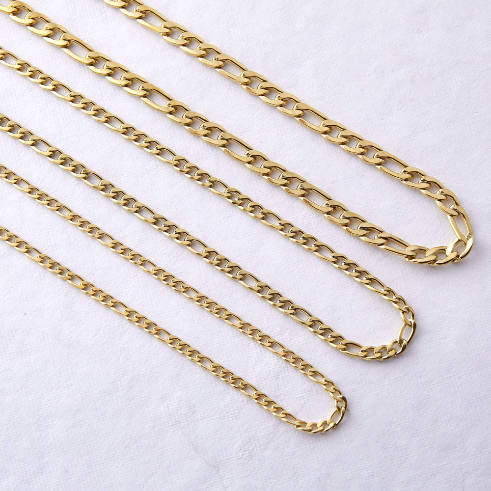 14K Gold Figaro Chain Necklaces