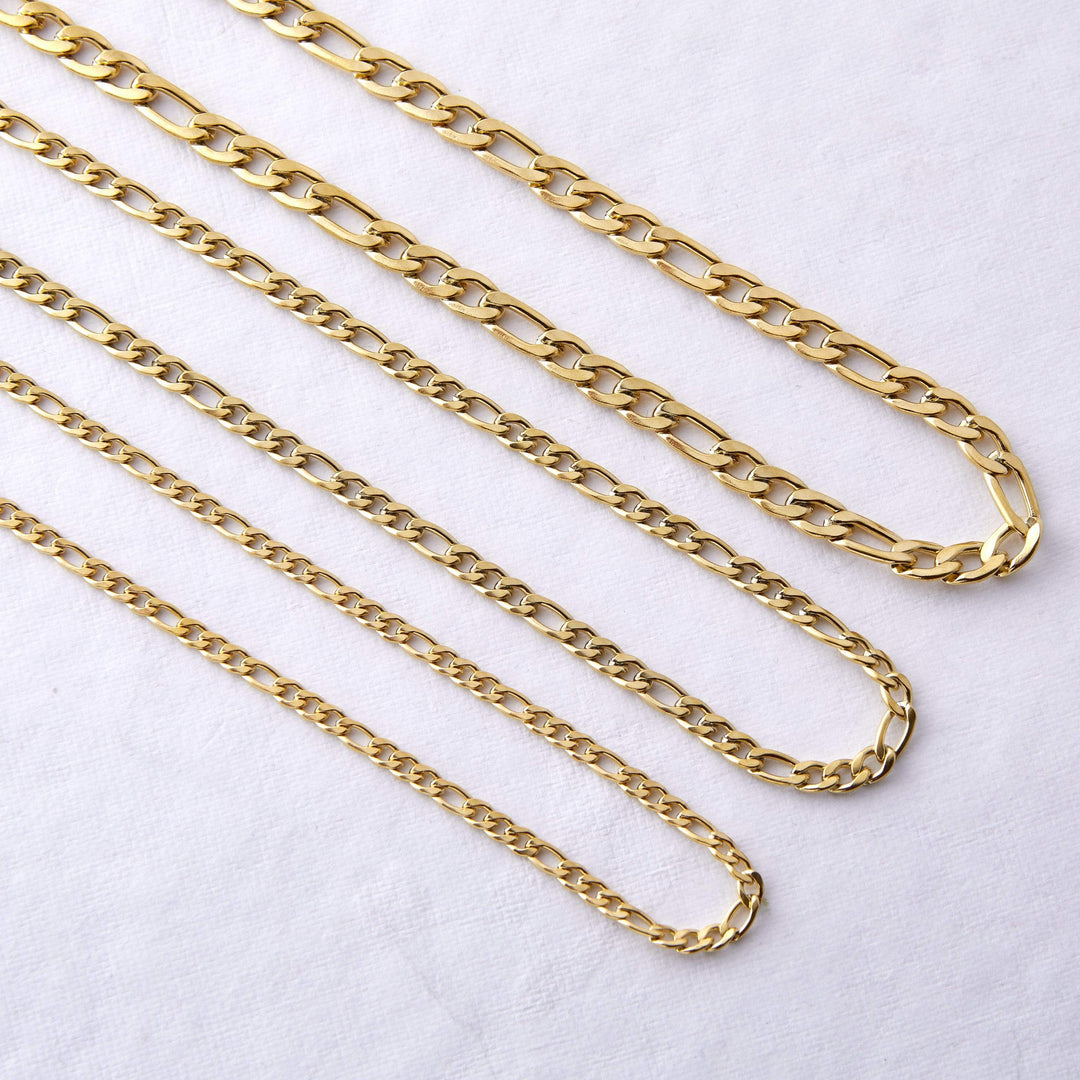 14K Gold Figaro Chain Necklaces