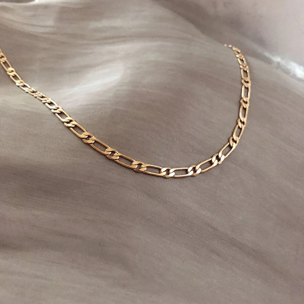 14K Gold Figaro Chain Necklaces