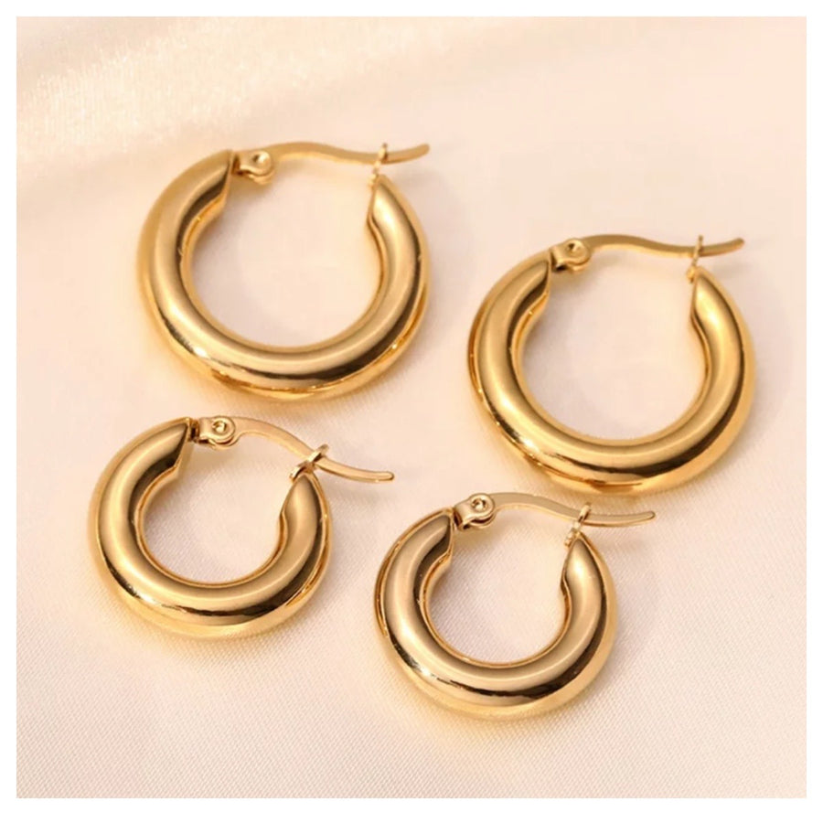 18K Small Gold Hoops Earrings - Humble Legends