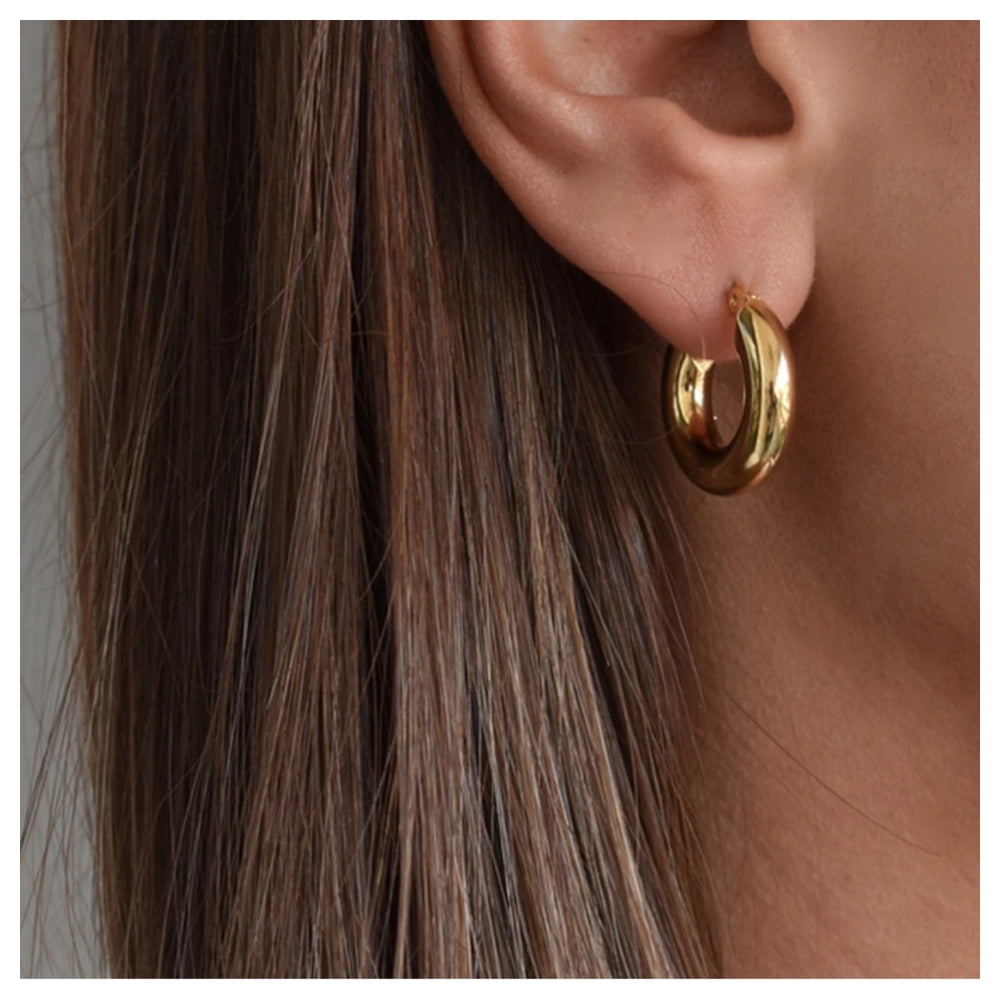 18K Small Gold Hoops Earrings - Humble Legends