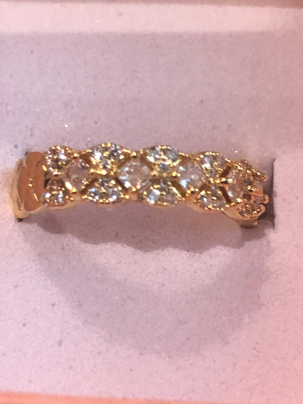 Two Row Gold Cubic Zirconia Ring - Humble Legends