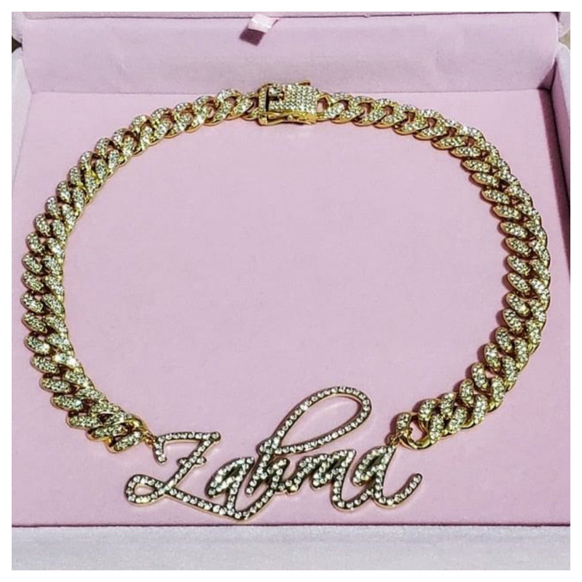 Cuban link with hot sale name plate