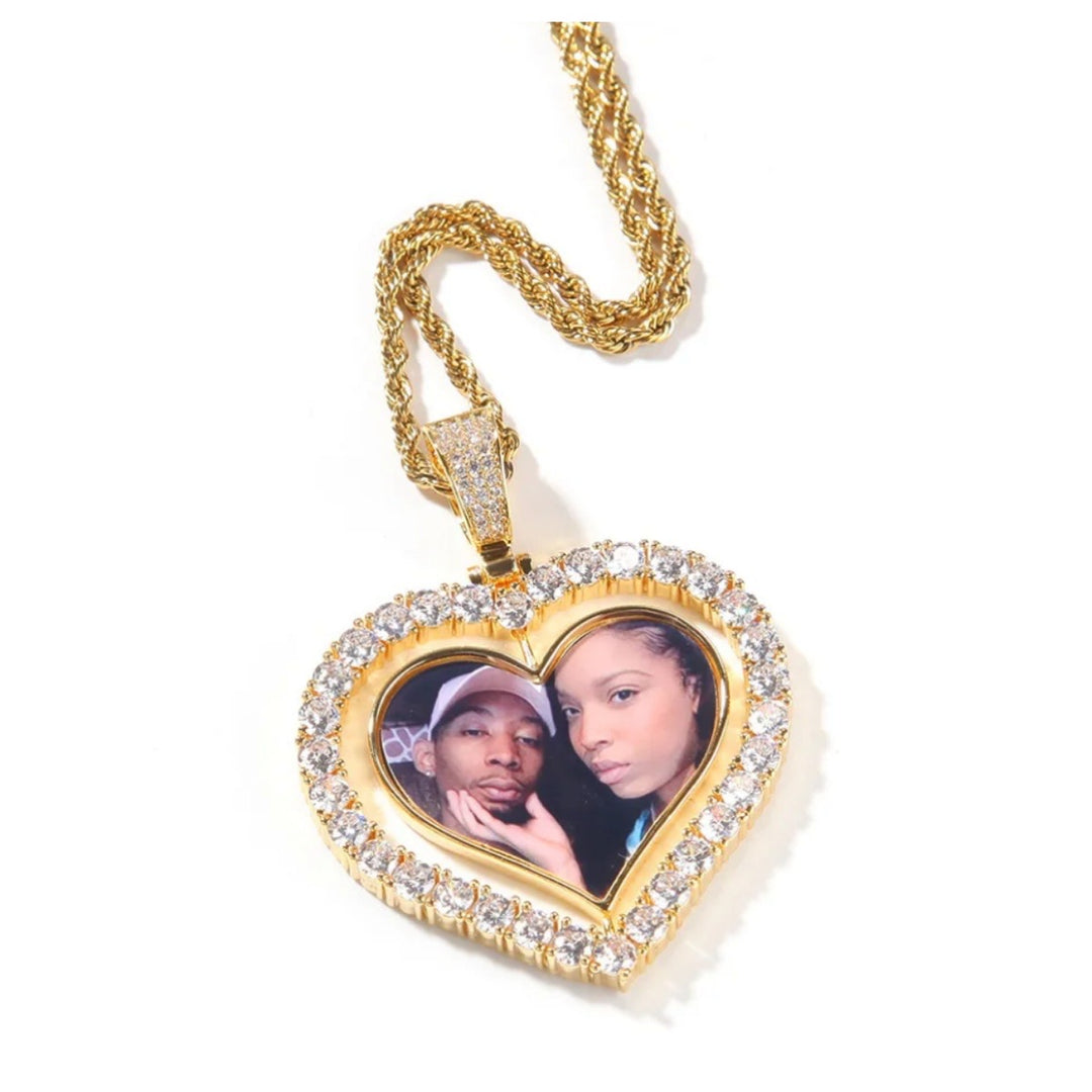 Rotating Heart Photo Pendant Necklace - Humble Legends