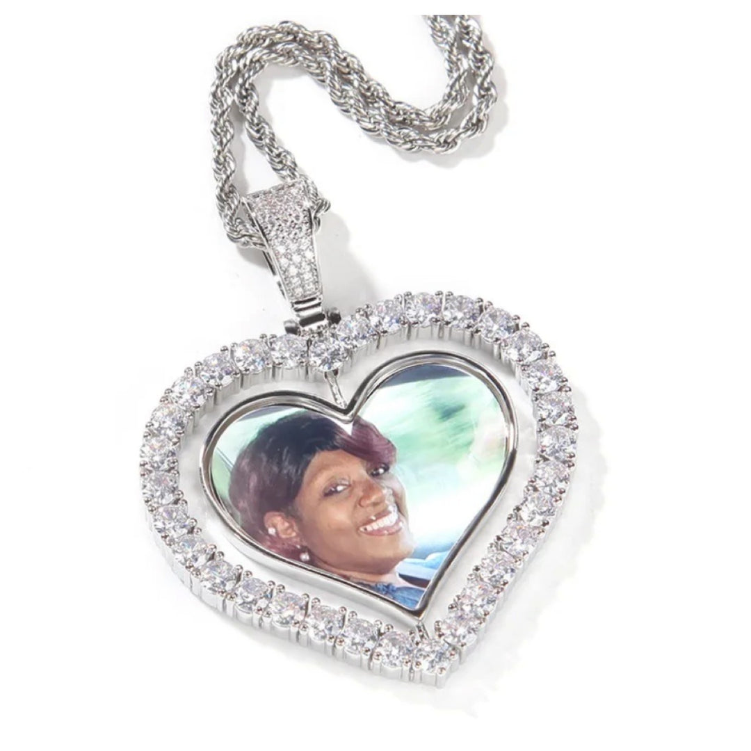 Rotating Heart Photo Pendant Necklace - Humble Legends