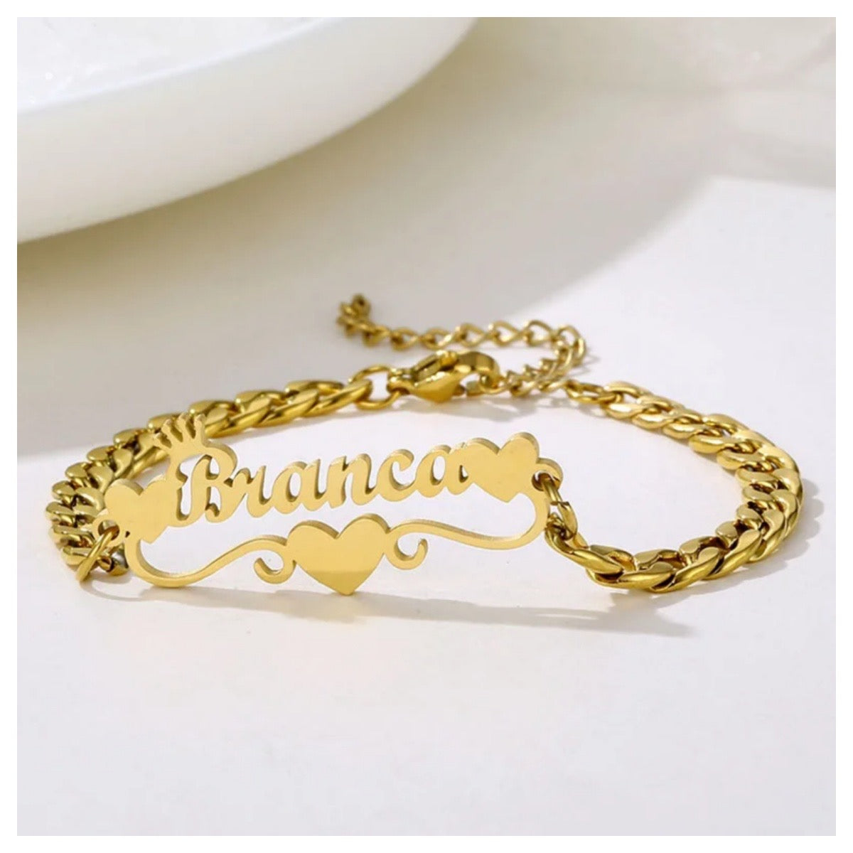 Cuban link name on sale bracelet