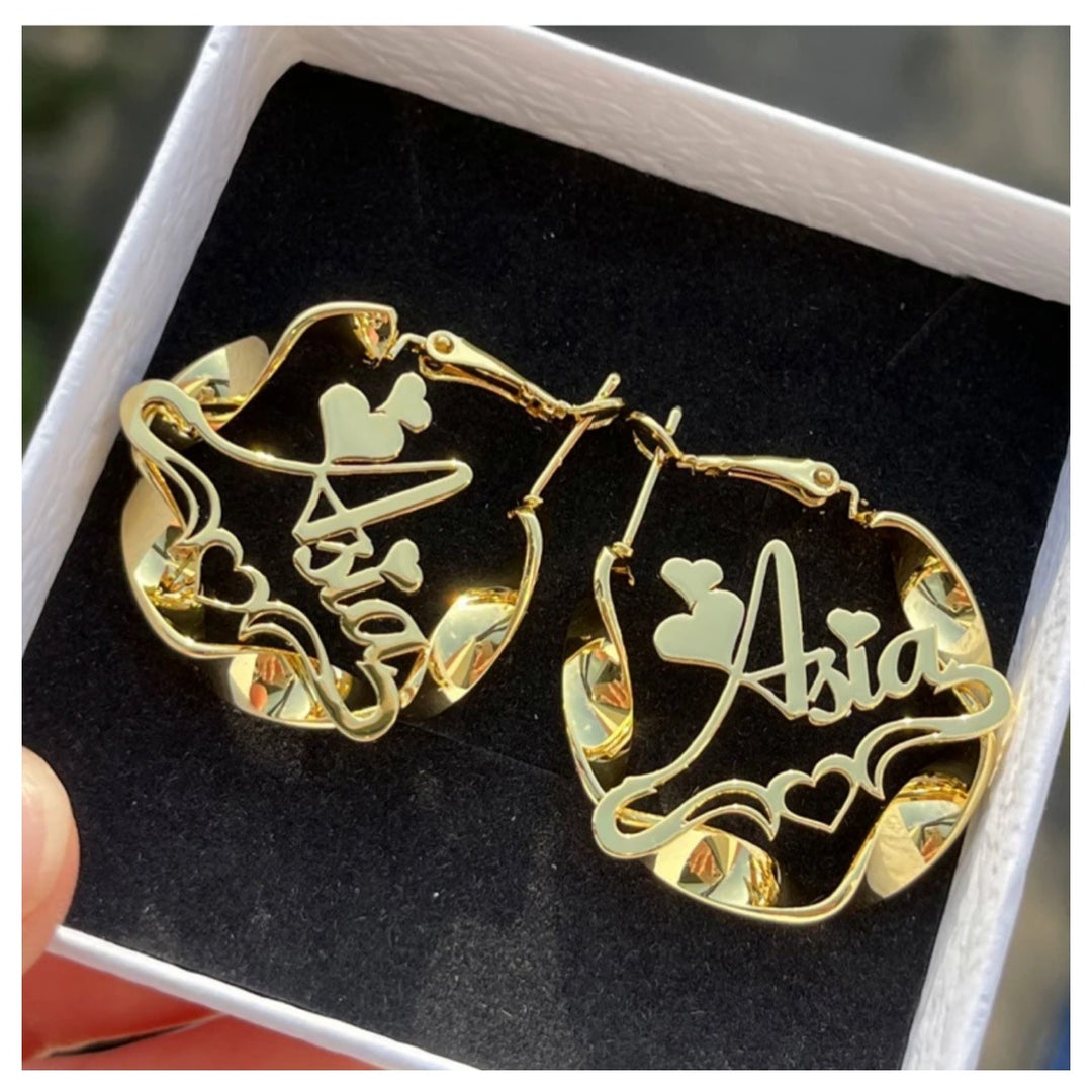 Personalized 18K Baby Twist Earrings - Humble Legends