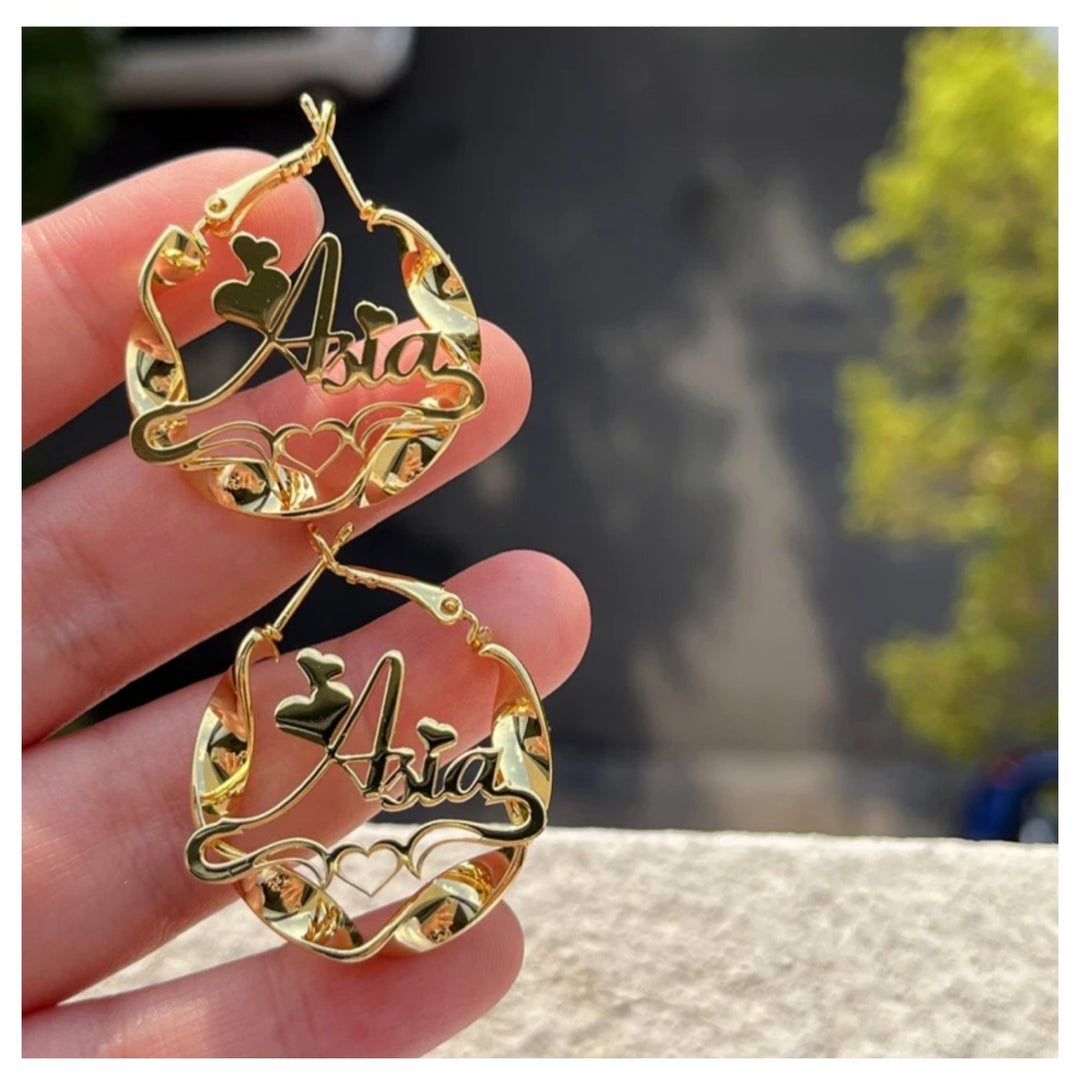 Personalized 18K Baby Twist Earrings - Humble Legends